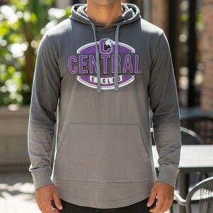 Pel Athletic Central Eagles‎ Hoodie Pullover Gray Purple Men's Size M